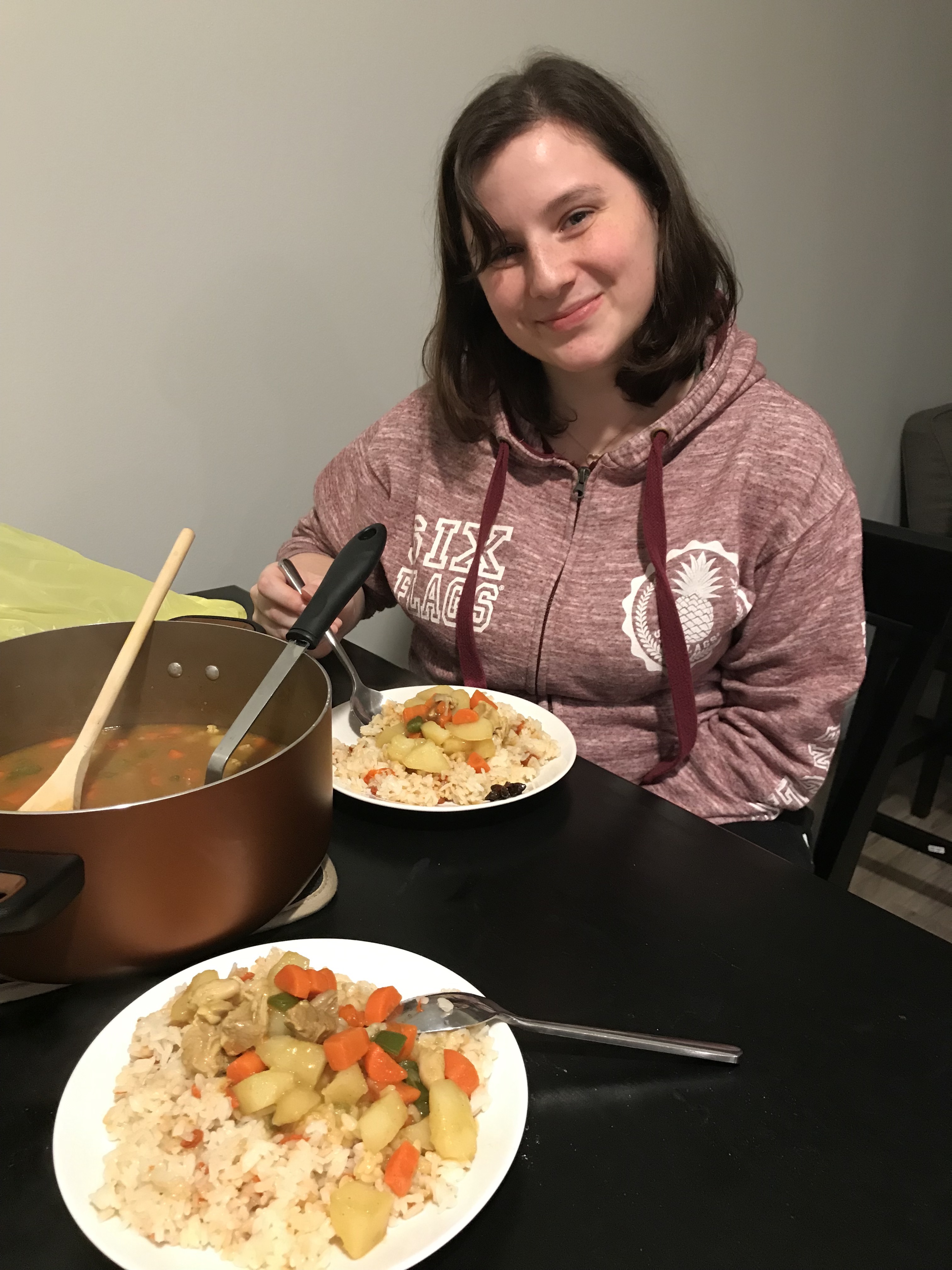 Nicole Cooper was ready for the beef stew.